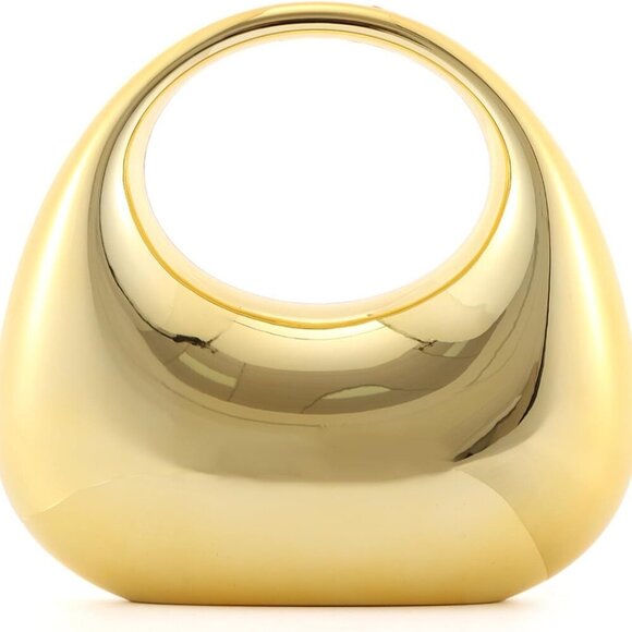 Acrylic Clutch Purse for Women Gold Moon Evening Handbag Glitter Top Handle Bag - Picture 1 of 6